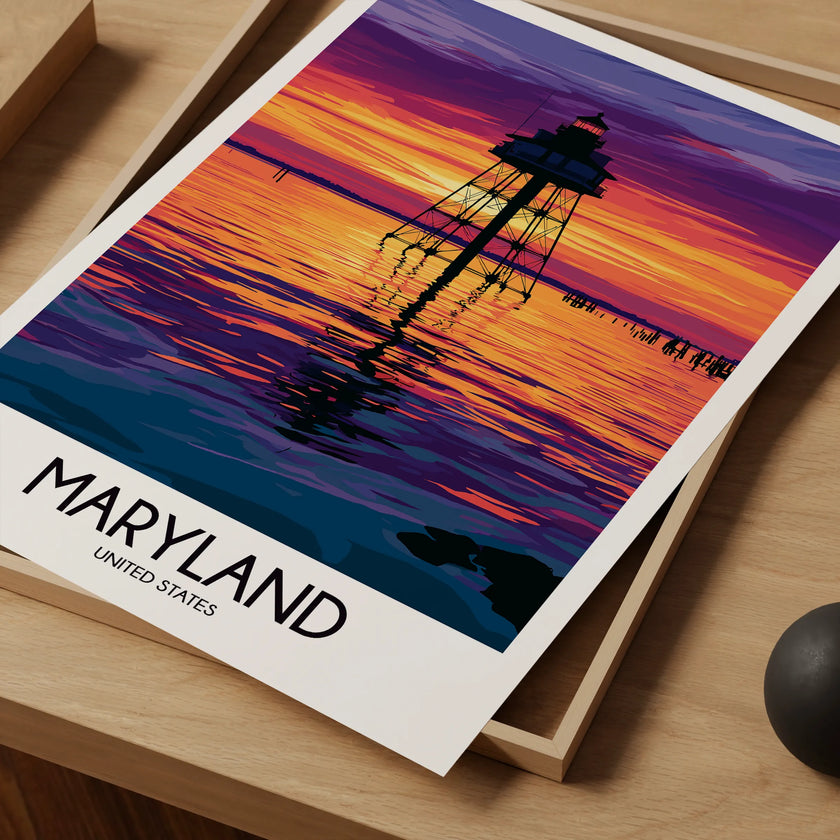 Maryland Retro Travel Illustration