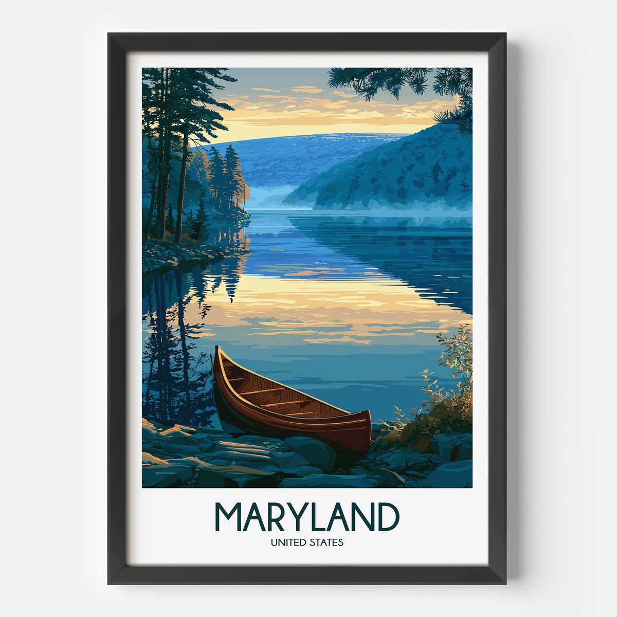 Maryland Retro Travel Illustration