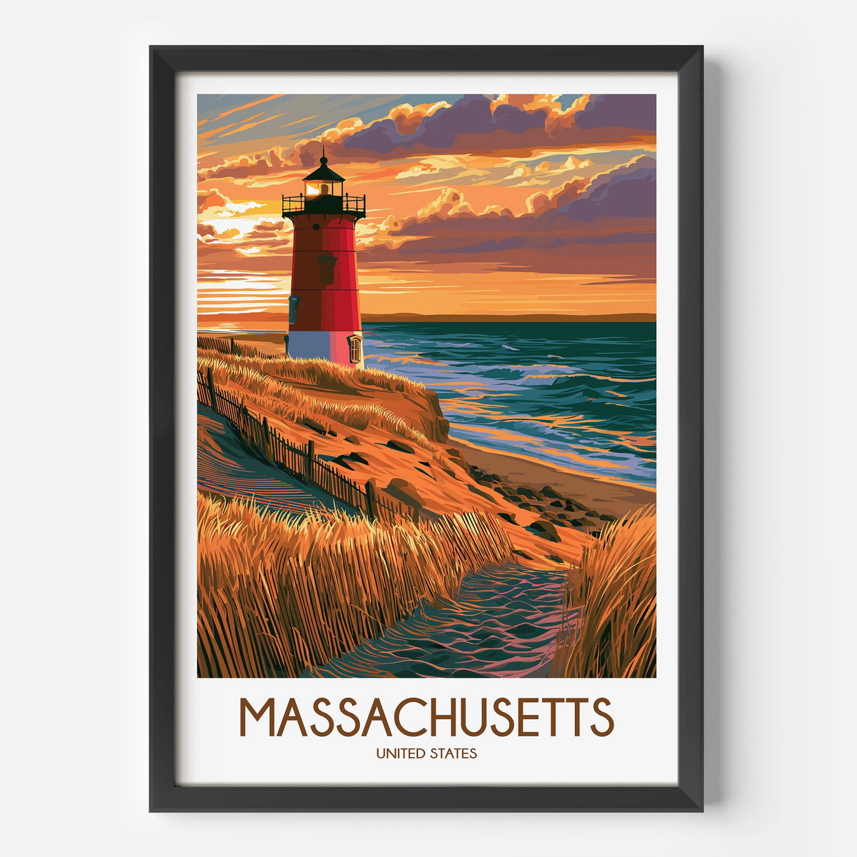 Massachusetts Destination Art Gift