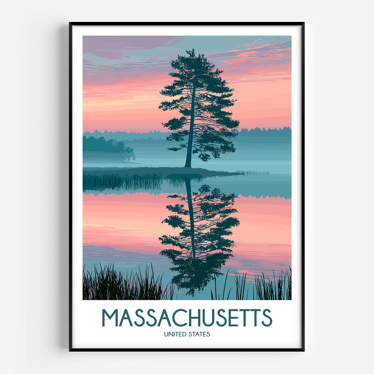 Massachusetts Modern Travel Poster