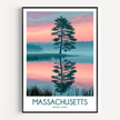 Massachusetts Modern Travel Poster