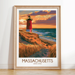 Massachusetts Retro Travel Illustration