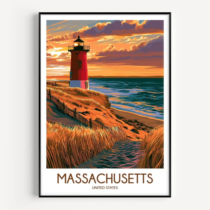 Massachusetts Souvenir Poster Print