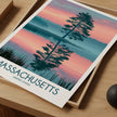 Massachusetts Vintage Style Print