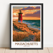 Massachusetts Vintage Style Print