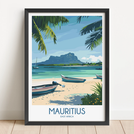 Mauritius Retro Travel Illustration