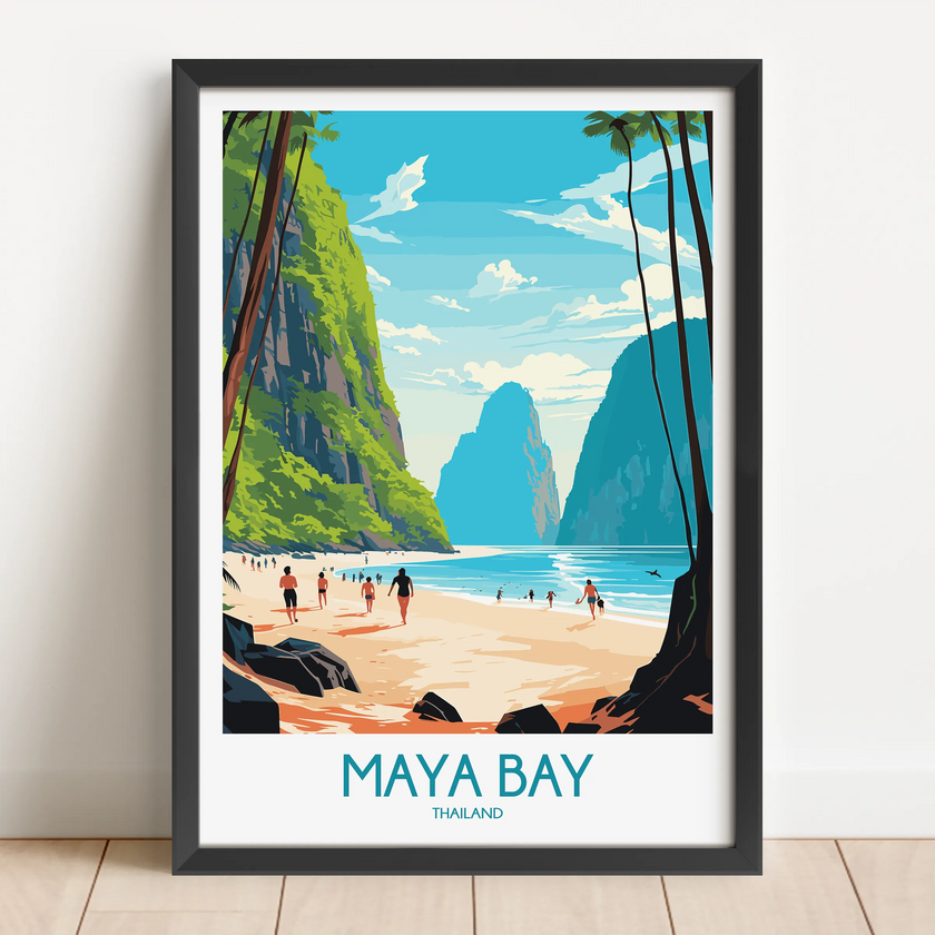 Maya Bay Modern Travel Poster