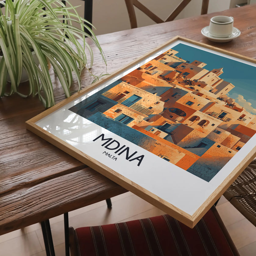Mdina Retro Travel Illustration