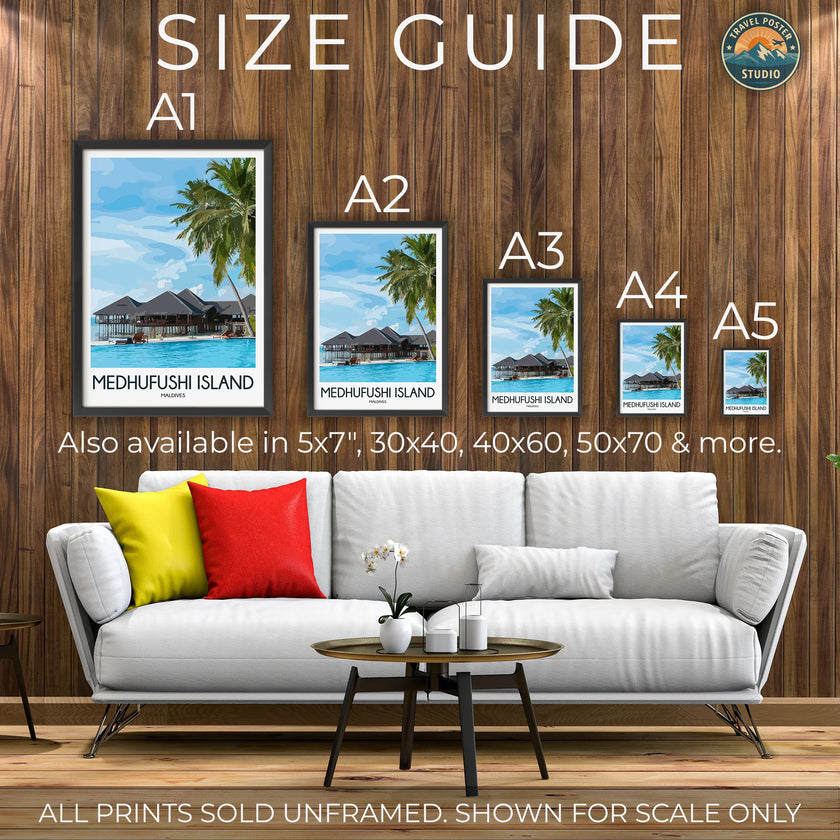 Medhufushi Island Modern Travel Poster