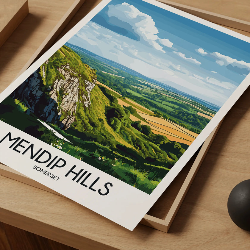 Mendip Hills Modern Travel Poster