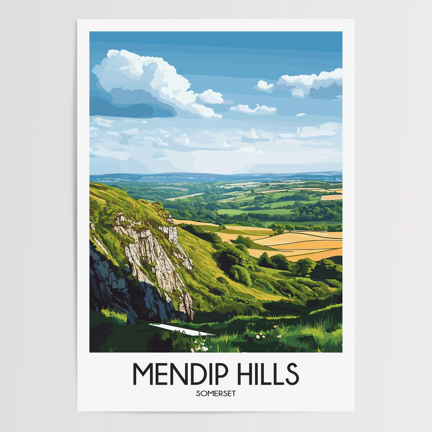 Mendip Hills Scenic Landscape Art