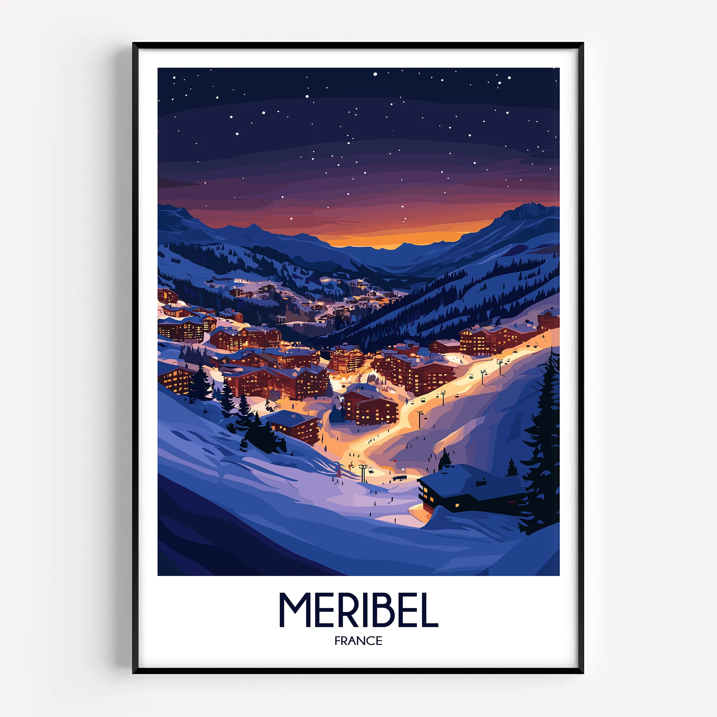 Meribel Modern Travel Poster