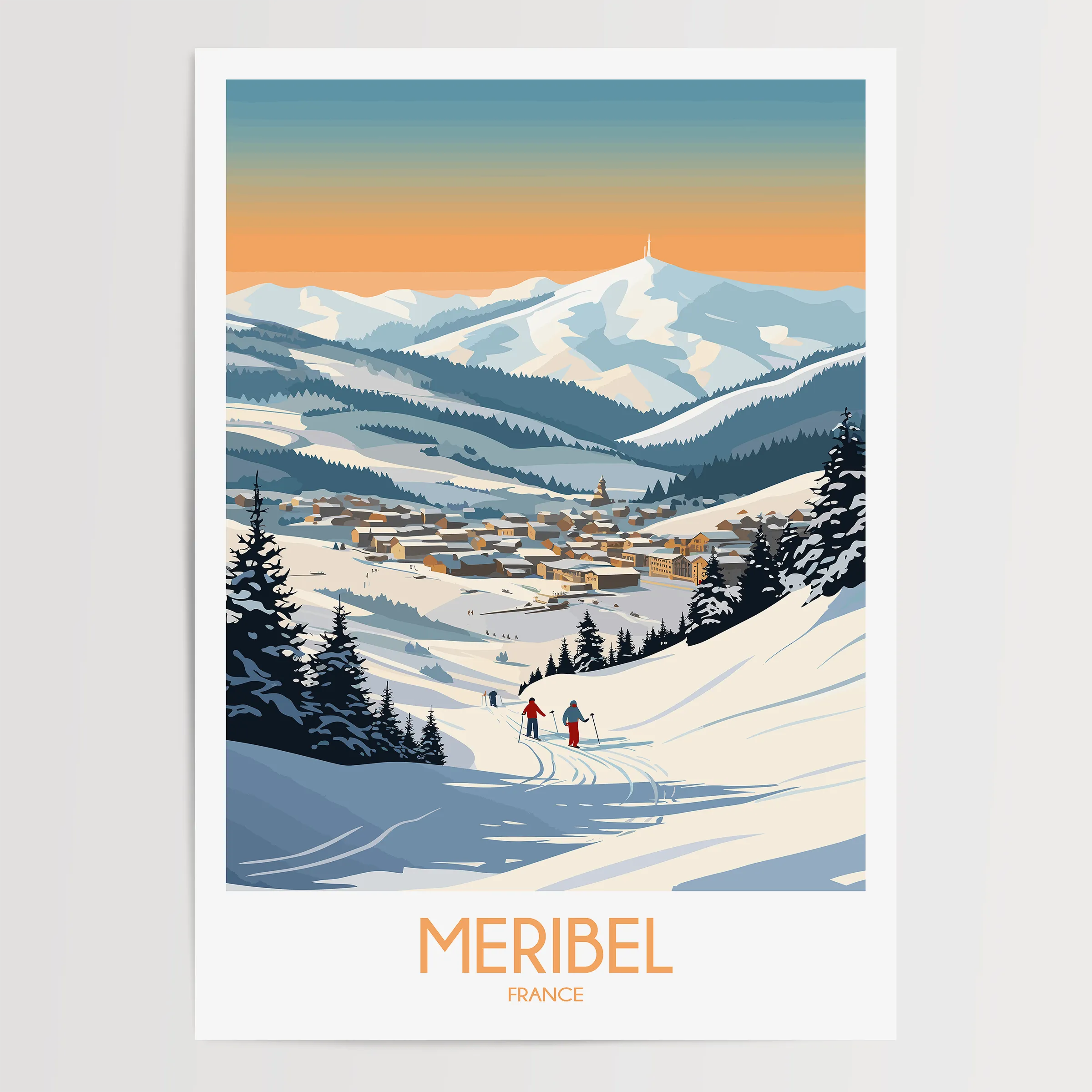 Meribel Retro Travel Illustration