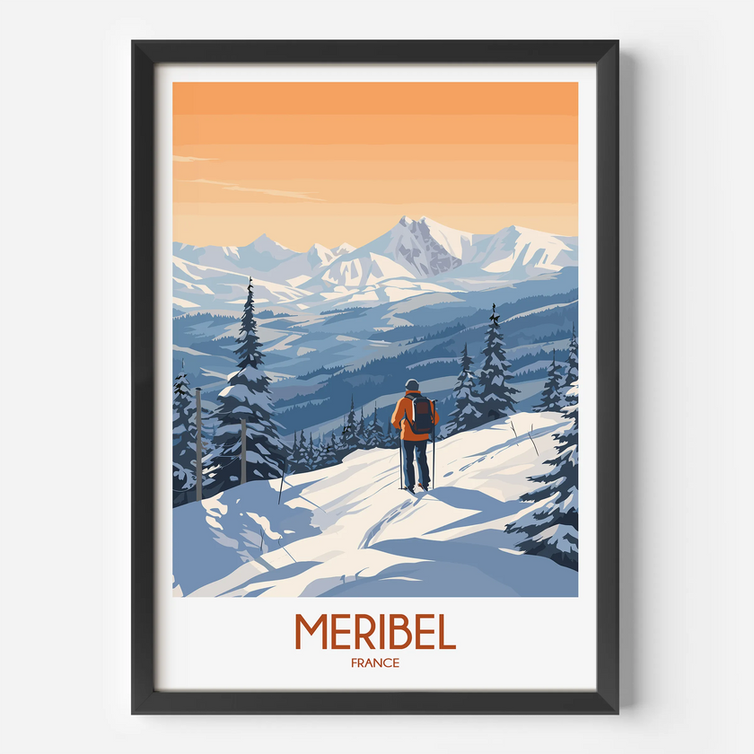 Meribel Retro Travel Illustration