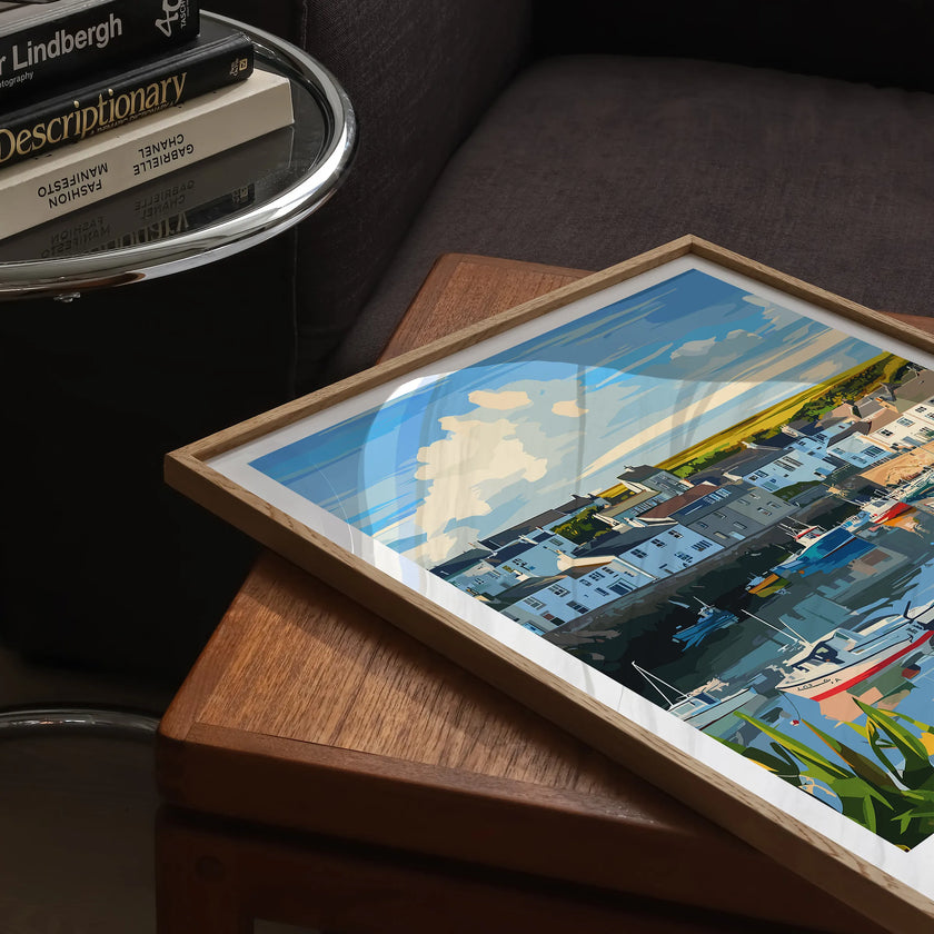 Mevagissey Retro Travel Illustration