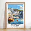 Mevagissey Retro Travel Illustration