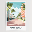 Miami Beach Modern Travel Poster