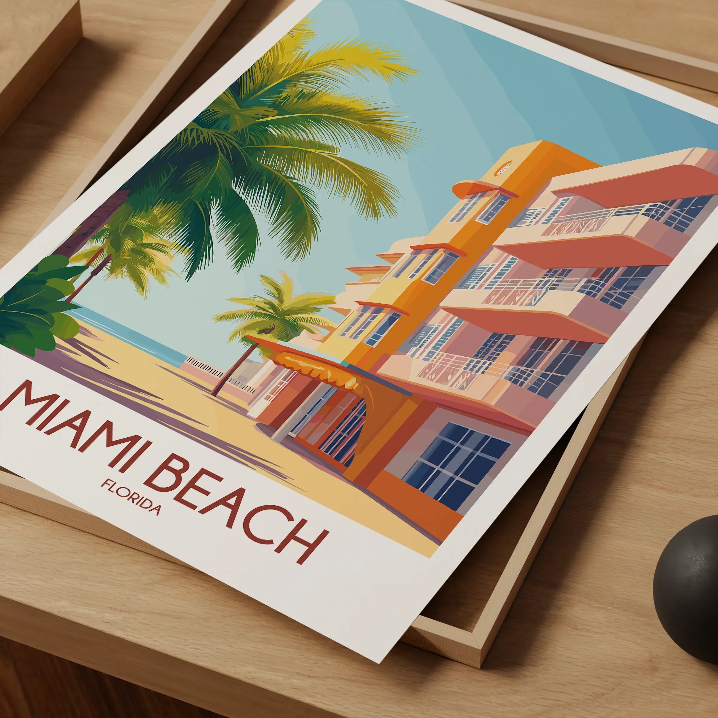 Miami Beach Retro Travel Illustration