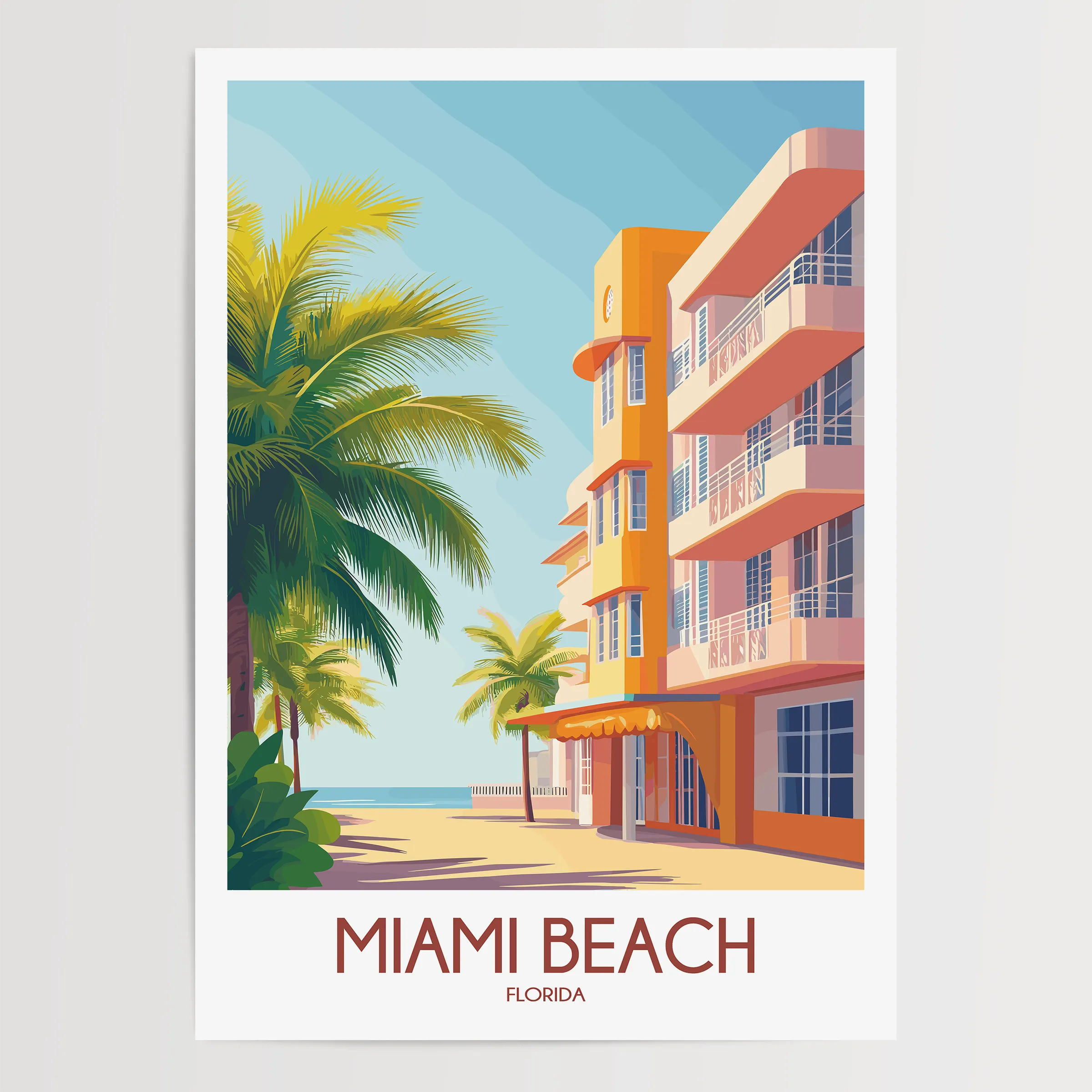 Miami Beach Souvenir Poster Print