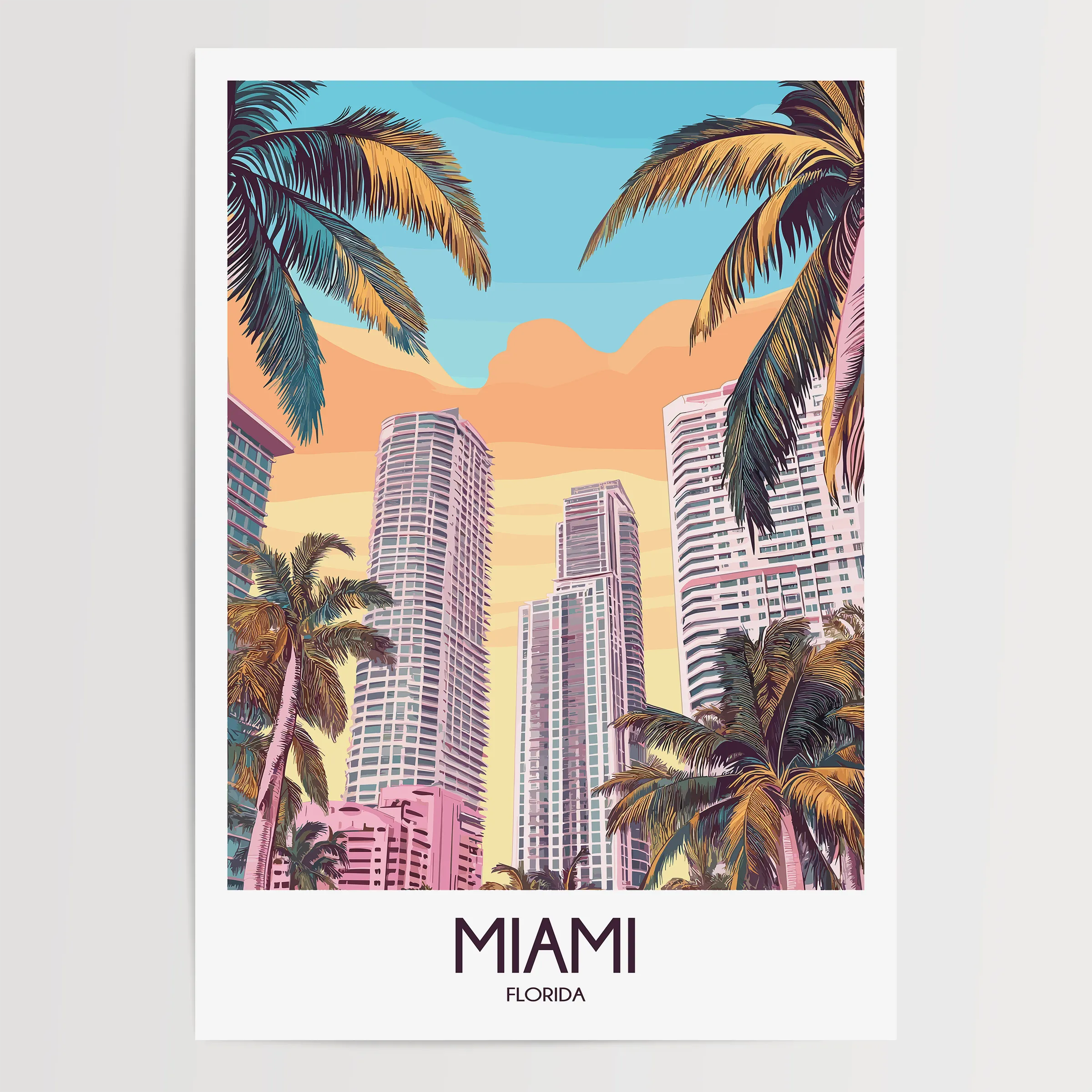 Miami Modern Travel Poster