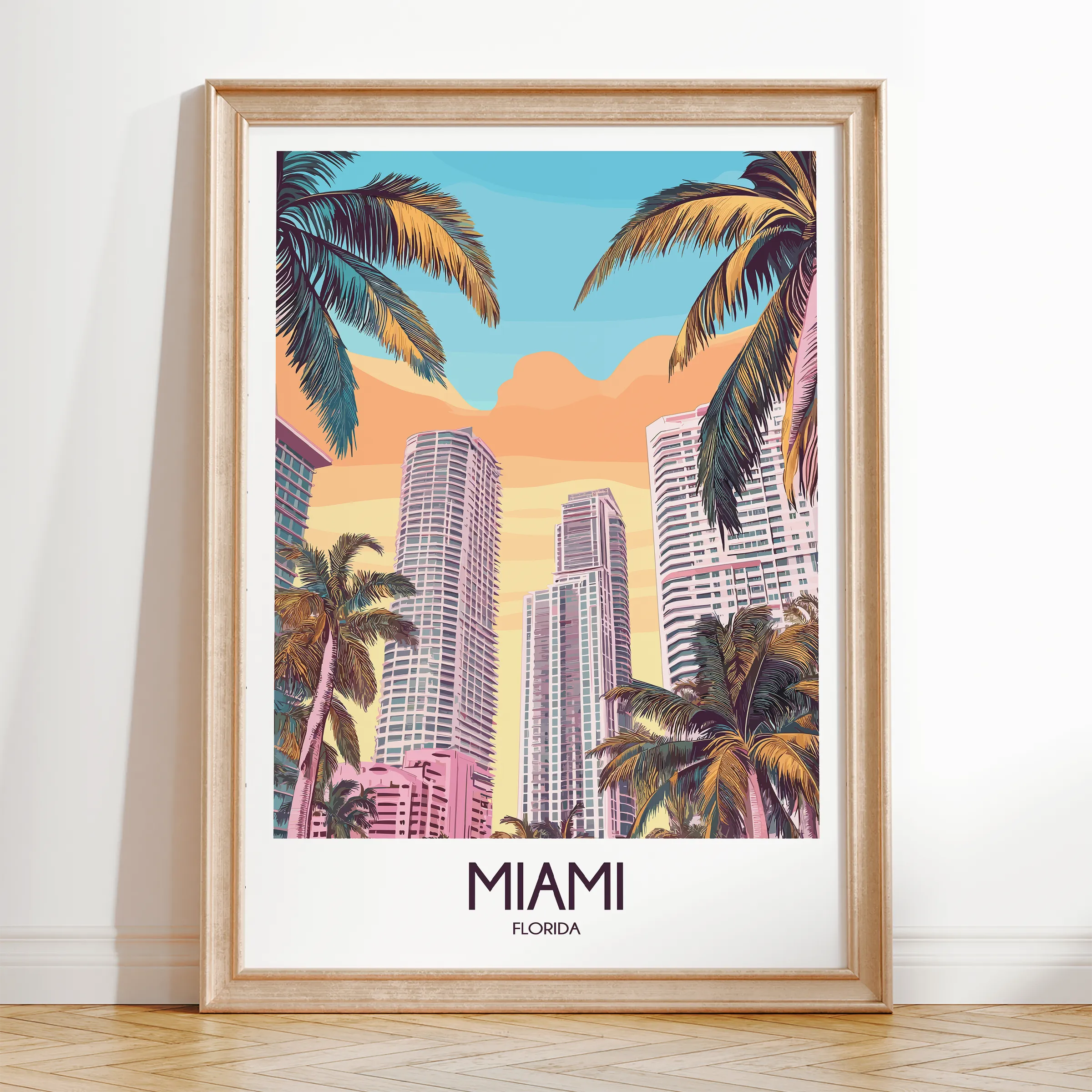 Miami Retro Travel Illustration