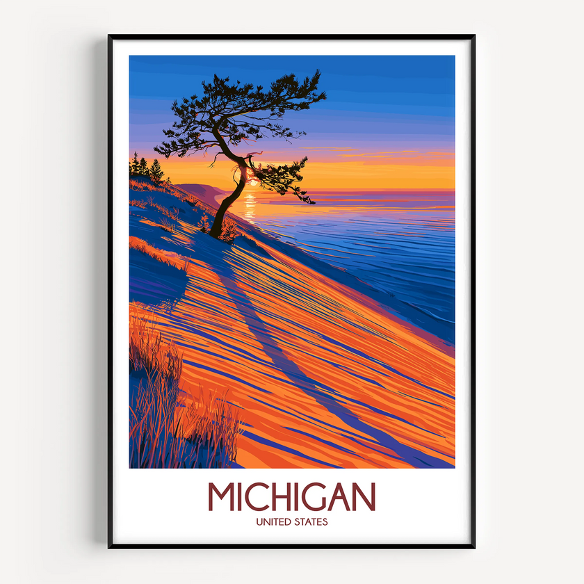Michigan Minimalist Wall Art