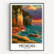 Michigan Modern Travel Poster