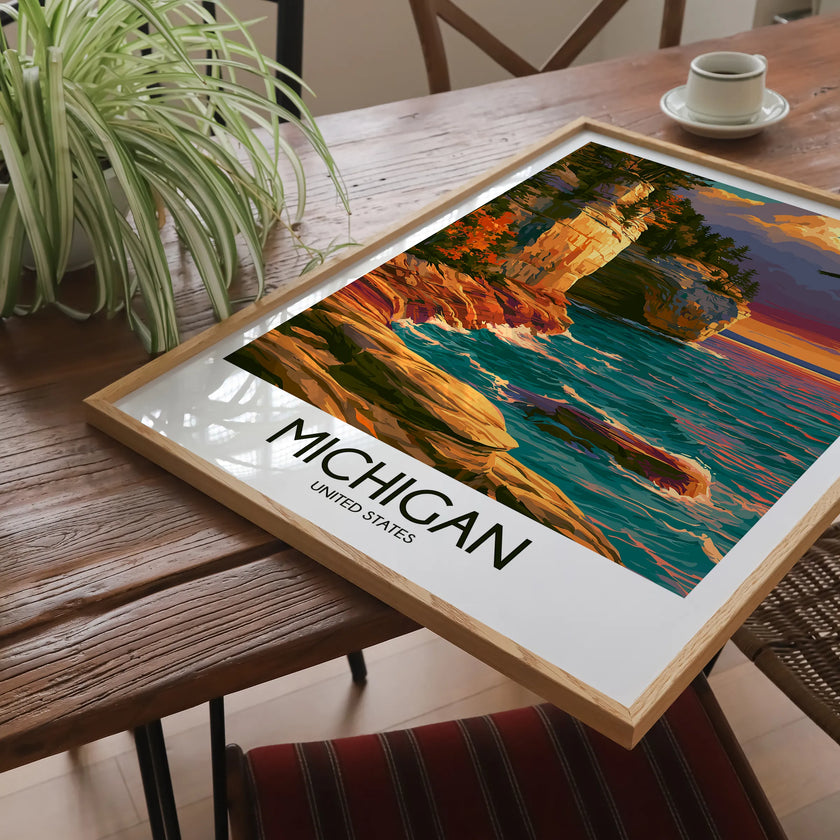 Michigan Souvenir Poster Print