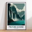 Milford Sound Modern Travel Poster