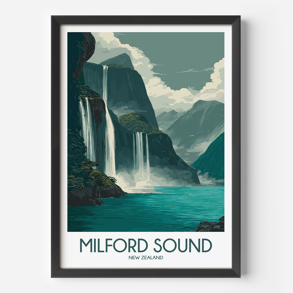 Milford Sound Vintage Style Print