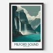 Milford Sound Vintage Style Print