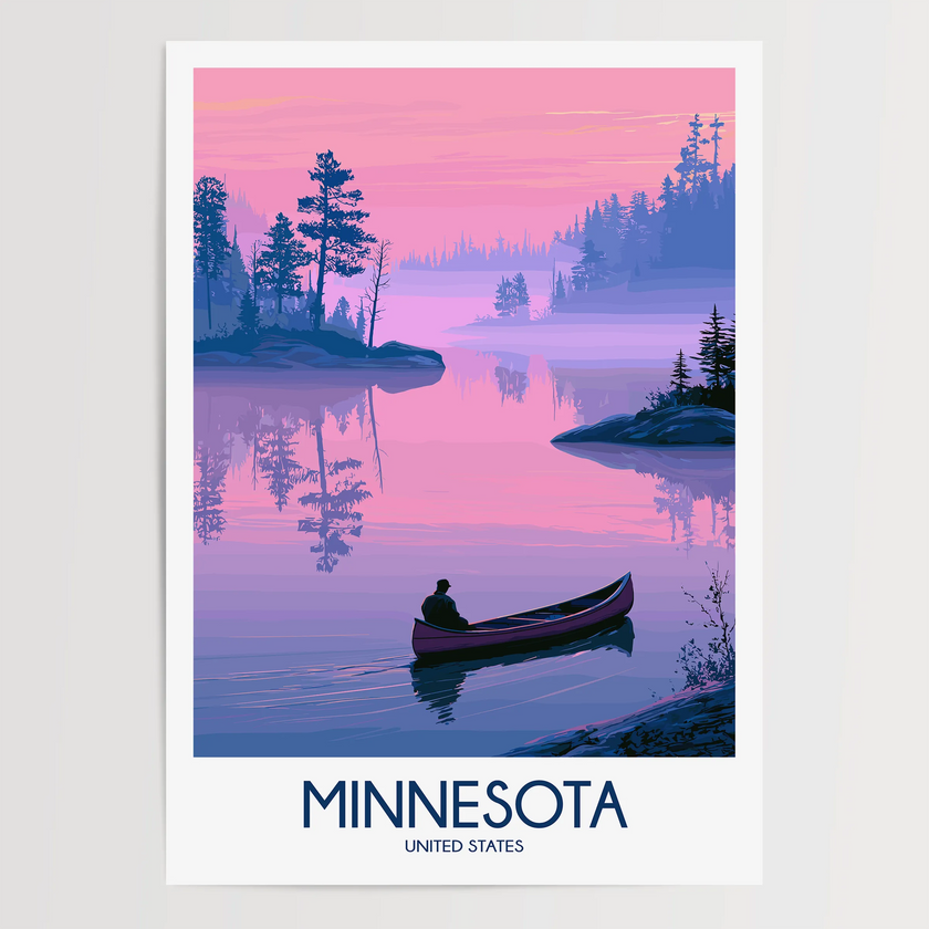 Minnesota Retro Travel Illustration