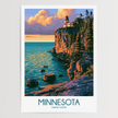 Minnesota Retro Travel Illustration