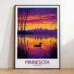 Minnesota Retro Travel Illustration