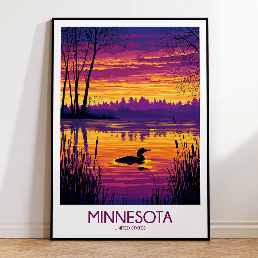 Minnesota Retro Travel Illustration