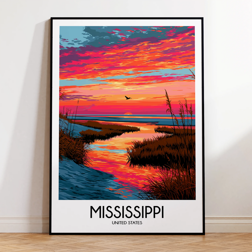 Mississippi Modern Travel Poster