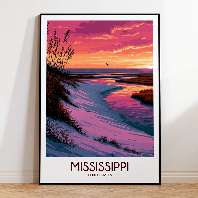 Mississippi Modern Travel Poster