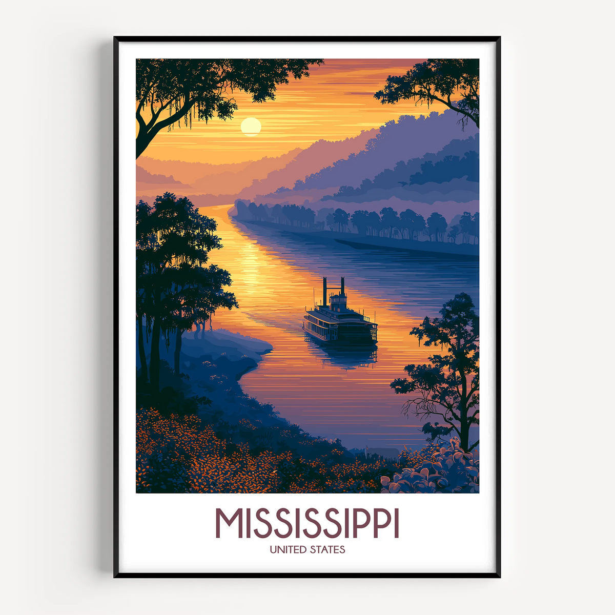 Mississippi Modern Travel Poster