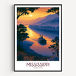 Mississippi Modern Travel Poster