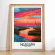 Mississippi Retro Travel Illustration
