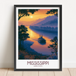 Mississippi Retro Travel Illustration