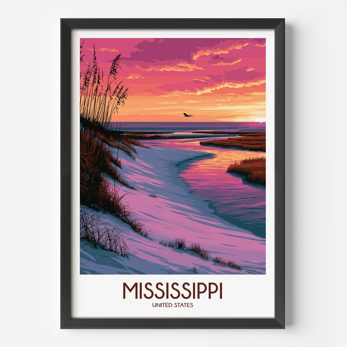 Mississippi Vintage Style Print
