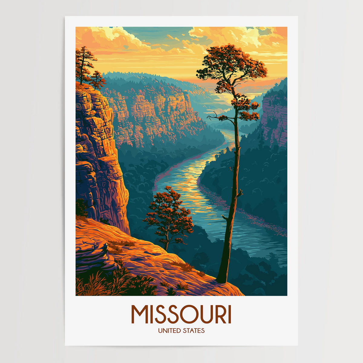 Missouri Minimalist Wall Art