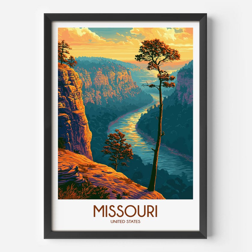 Missouri Retro Travel Illustration