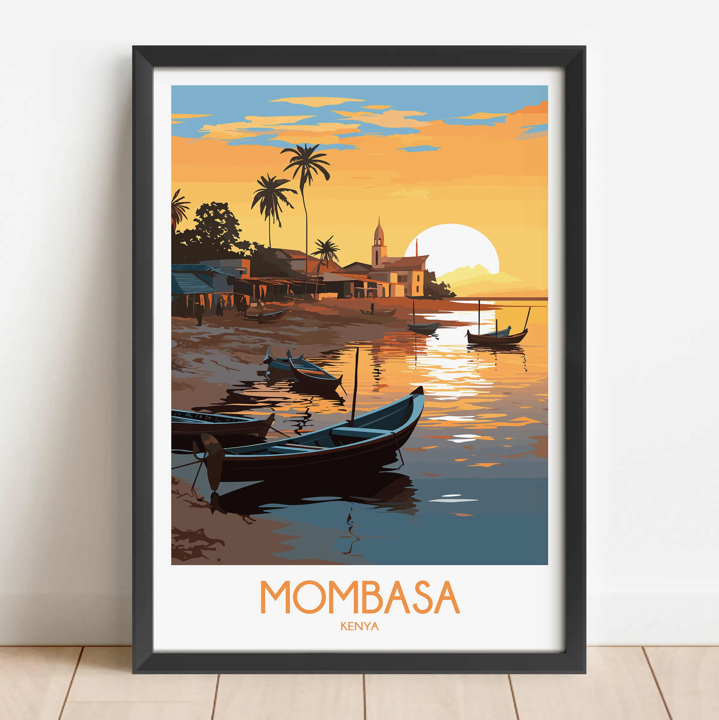 Mombasa Modern Travel Poster