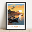 Mombasa Modern Travel Poster