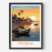 Mombasa Retro Travel Illustration