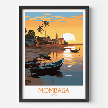 Mombasa Retro Travel Illustration