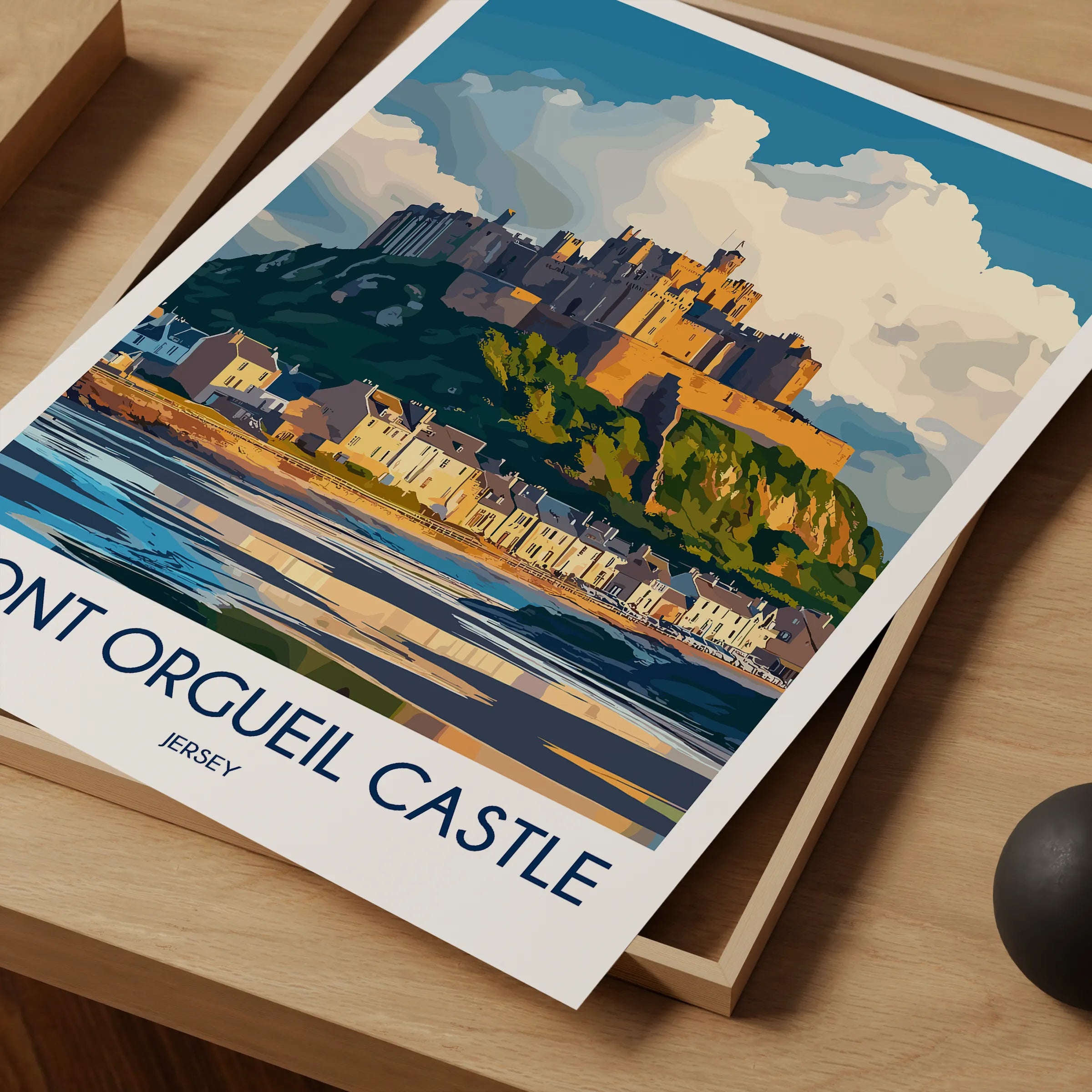 Mont Orgueil Castle Minimalist Wall Art