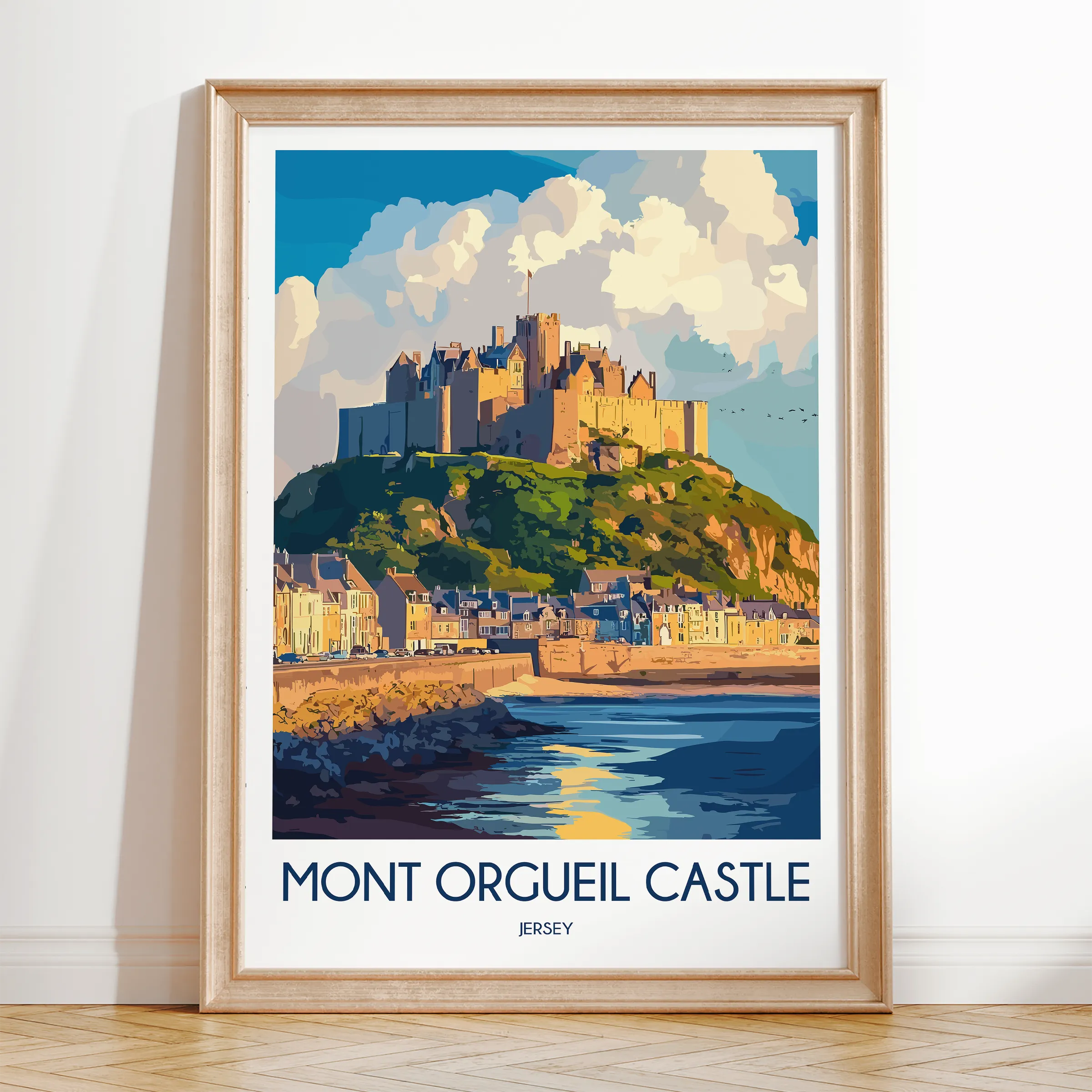 Mont Orgueil Castle Minimalist Wall Art
